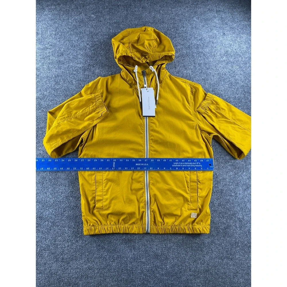 Denim & Flower Ricky Singh Mens Medium Mustard Yellow Hooded Windbreaker Jacket